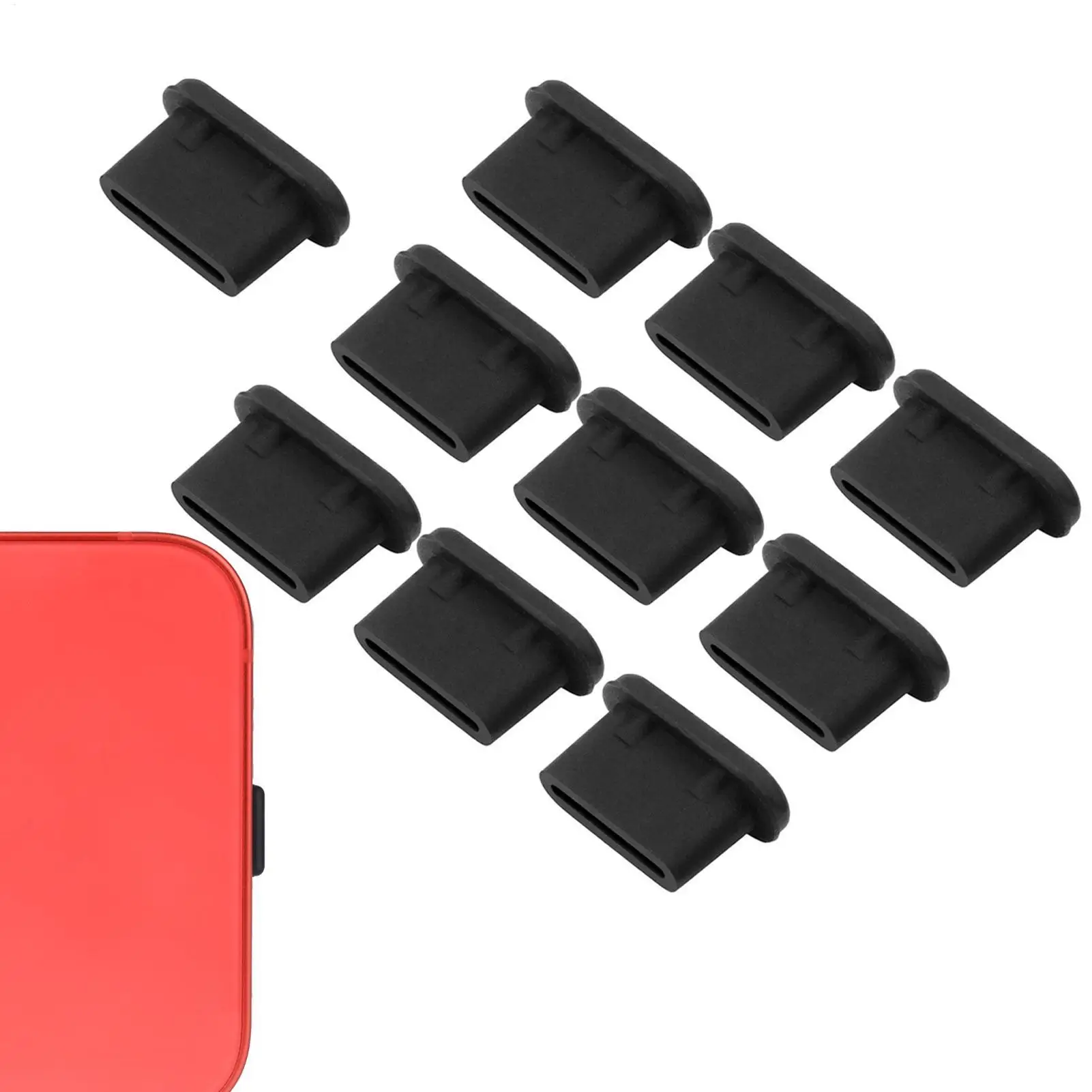 

Type C dust plug 10Pcs/set Silicone Dust Protection Plugs data charging port plug For computer laptop Tablets Mobile