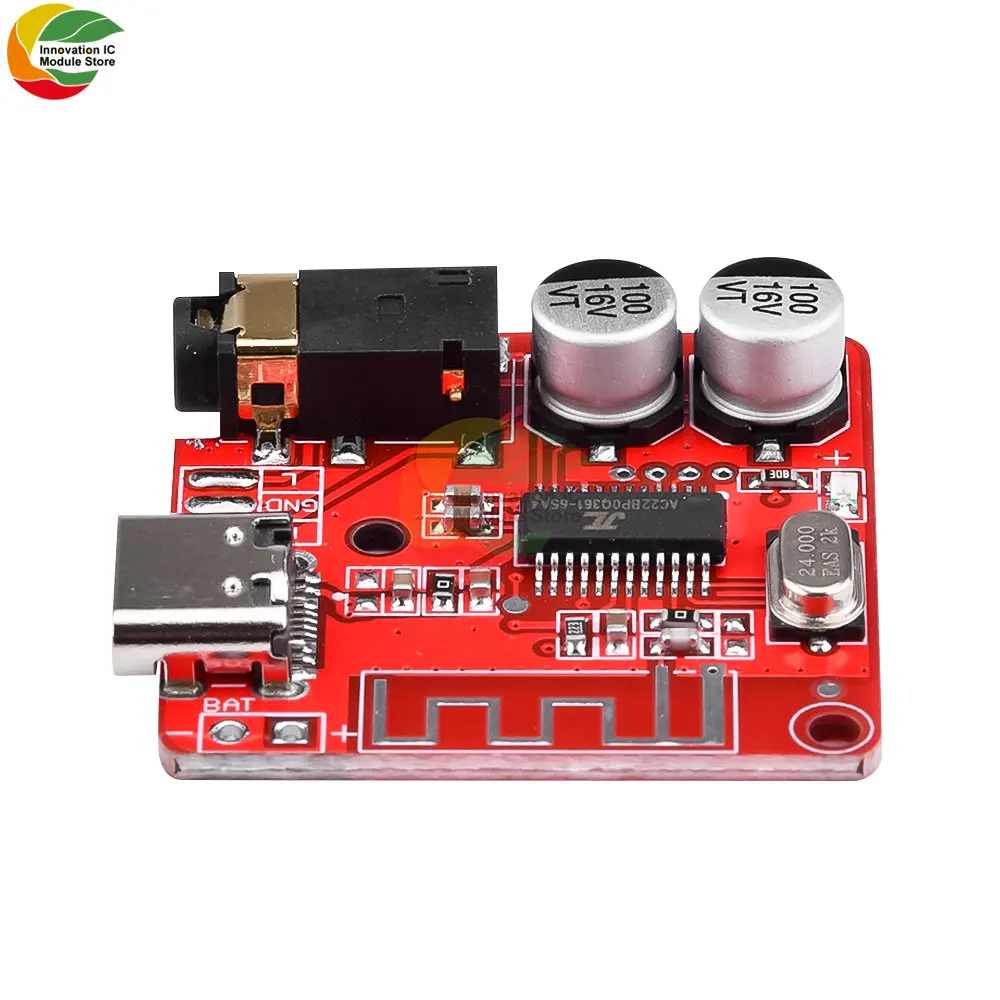 Type-c Mini Bluetooth 5.1 MP3 Audio Receiver Board Bluetooth MP3 Lossless Decoder Board Wireless Stereo Music Module 3W BT-Mini