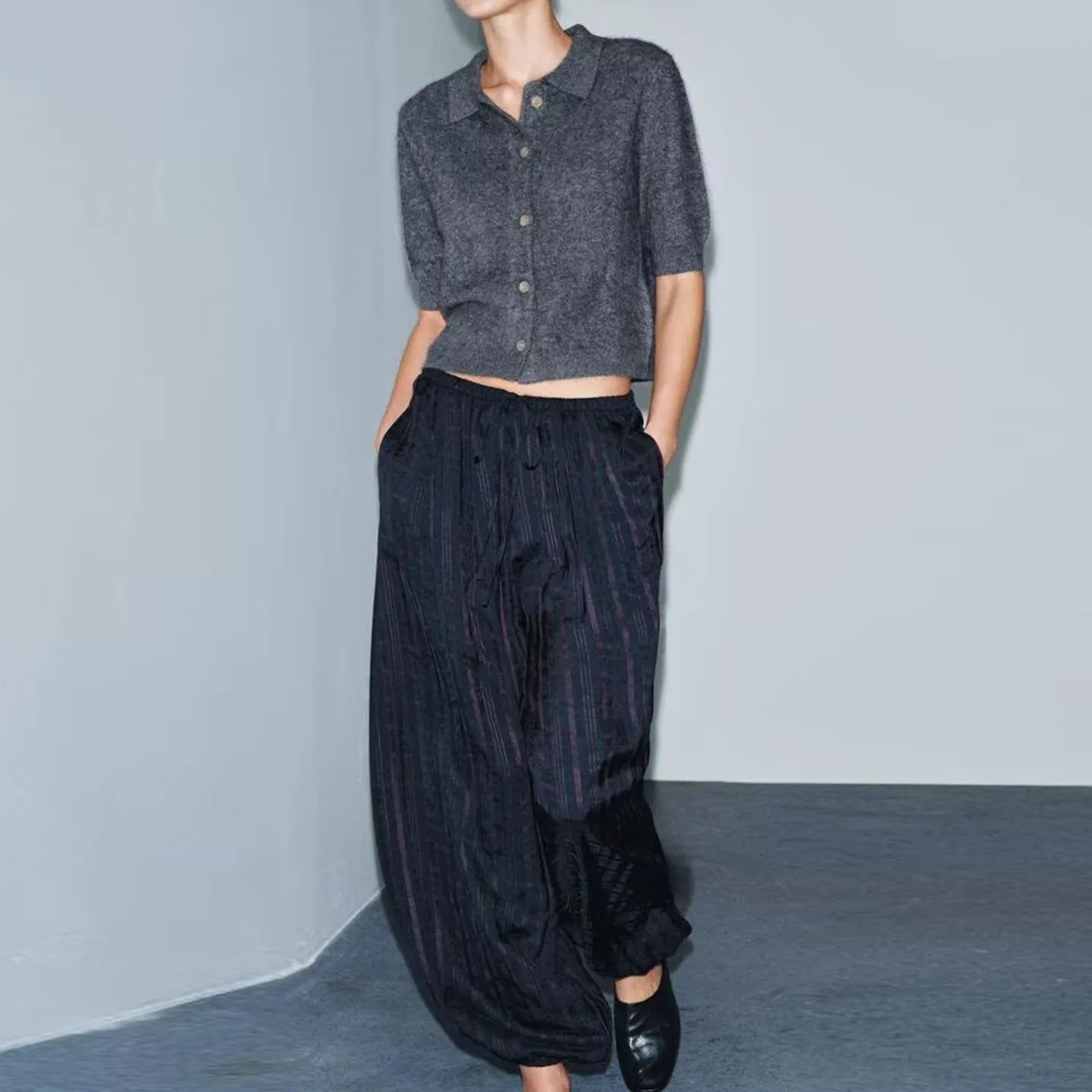 Z Women's Faion Casual Plaid Long Trousers Spring Autumn 2025 Ele Sle Loose Fit Comfortable l Waist