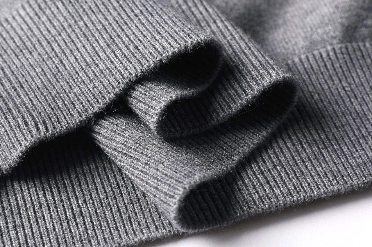 Herren Wollmischung Polo-Pullover Schwergewichtiger Warmer Strickpullover Anti-Pilling Weicher Griff Langarm-Pullover Herbst Winter – Detail 6