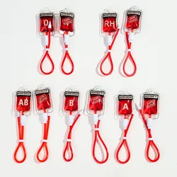 3pcs Halloween Blood Bag Acrylic Long Charms Gothic Plasma Pack Pendant for DIY Jewelry Making Earring Keychain Accessories