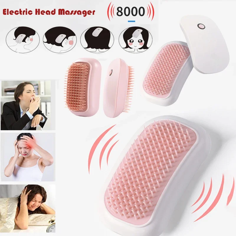 

Electric Head Massager Scalp Vibration Brush Hair Massager Comb Anxiety Physiotherapy Apparatus Scalp Massager masajeador