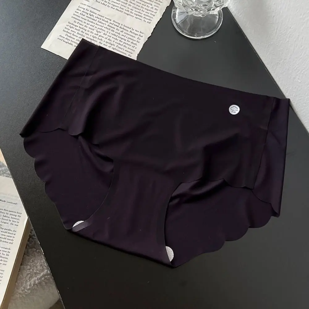 

6Pcs Sweet Simple Ice Silk Underpants Transparent Ultra-thin Seamless Briefs Cotton Crotch Panties Underwear for Women Lady