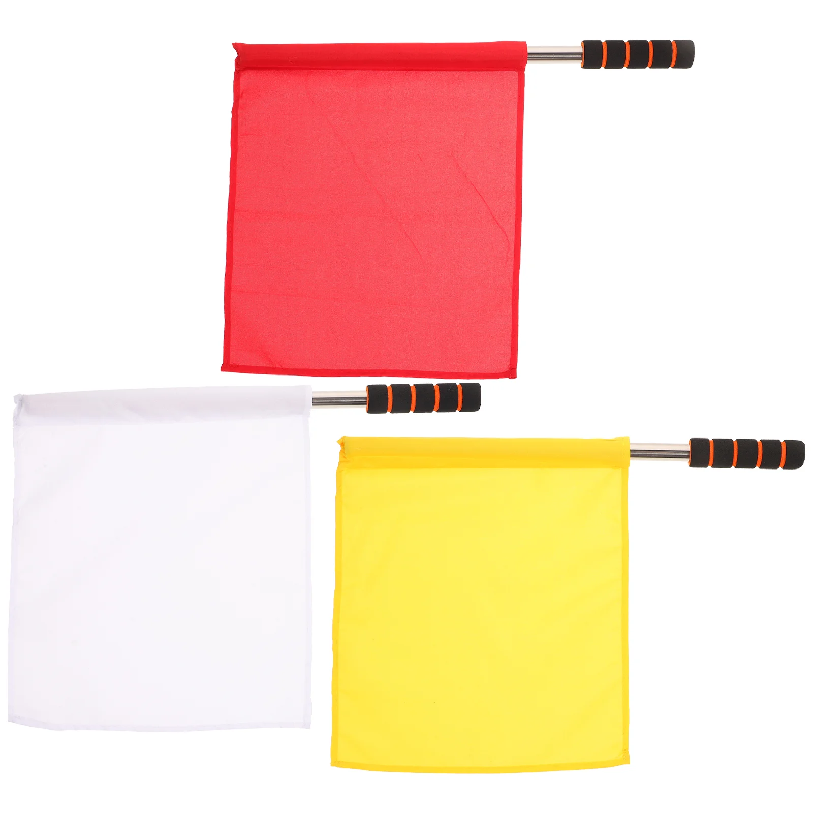 

Healeved Red Flags 3Pcs Referee Flags Stainless Steel Rod Sponge Handle Linesman Flags Flag Signal Flag Hand Flag