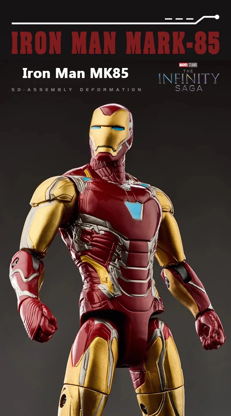 Marvel Iron Man SpiderMan Captain America Joints Mobility Transform Shape Action Figure PVC Model Collect Ornaments Toys Gifts