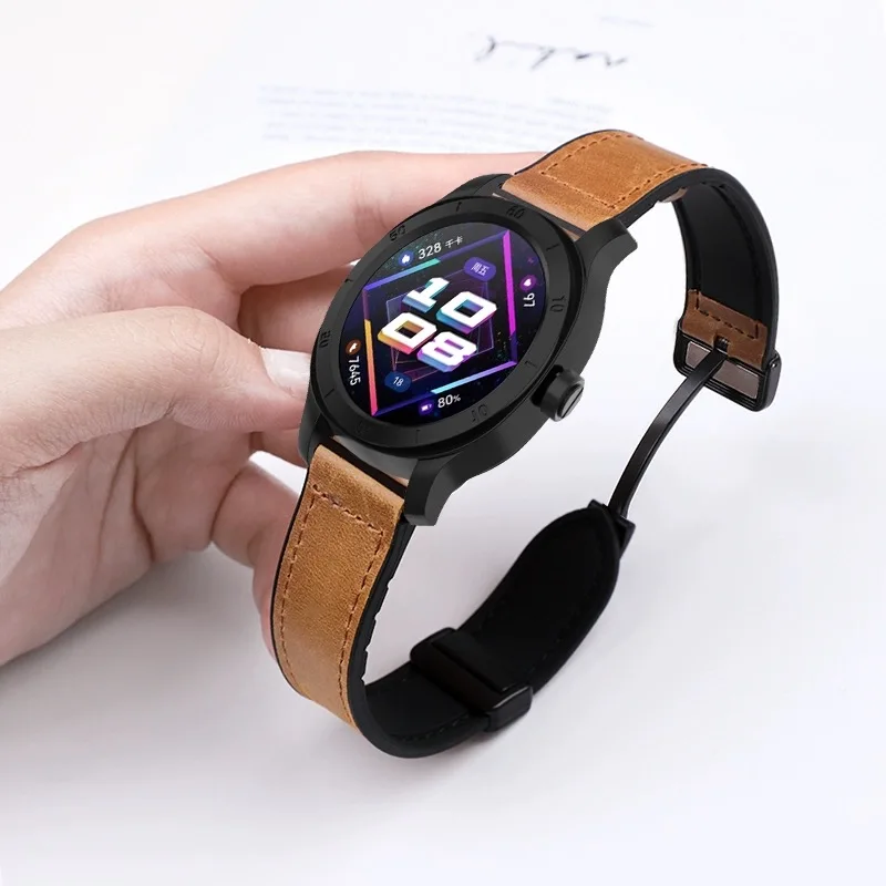 Rindsleder armband für Huawei Uhr GT Cyber mit Gehäuse Sport Uhren armband für Huawei Uhr GT Cyber Frau Mann Gürtel Correa Armband