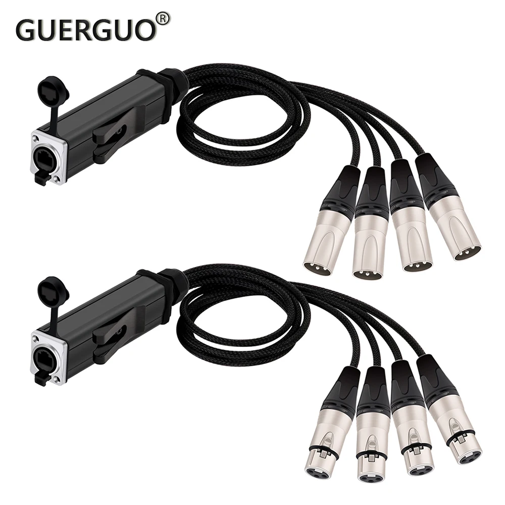 

Audio Snake 4 Channel XLR 3pin Multi Network Breakout Splitter Cable for Stage and Recording Studio, XLR to RJ45 Female Ethernet