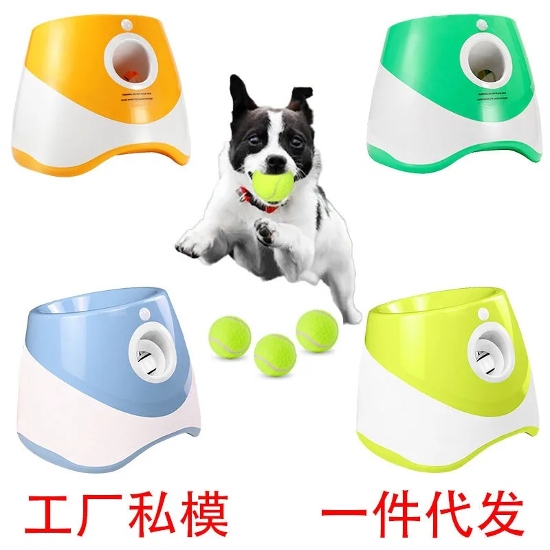 Dog Tennis Launcher Automatic Pet Dogs Chase Toy Mini Throwing Pinball Machine Fun Interactive Throw Rechargable Catapult