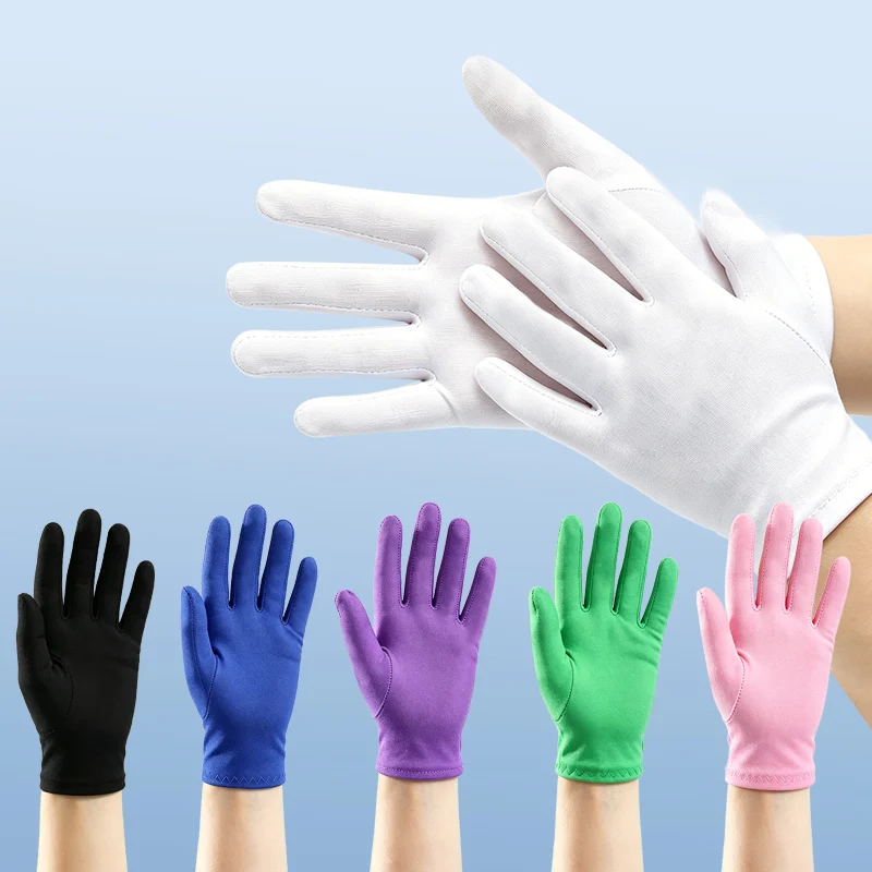 Short Summer 4-8 Year Old Candy Colored Stage Performance Gloves Five Finger Elastic Clothing Etiquette Gymnastics Gloves