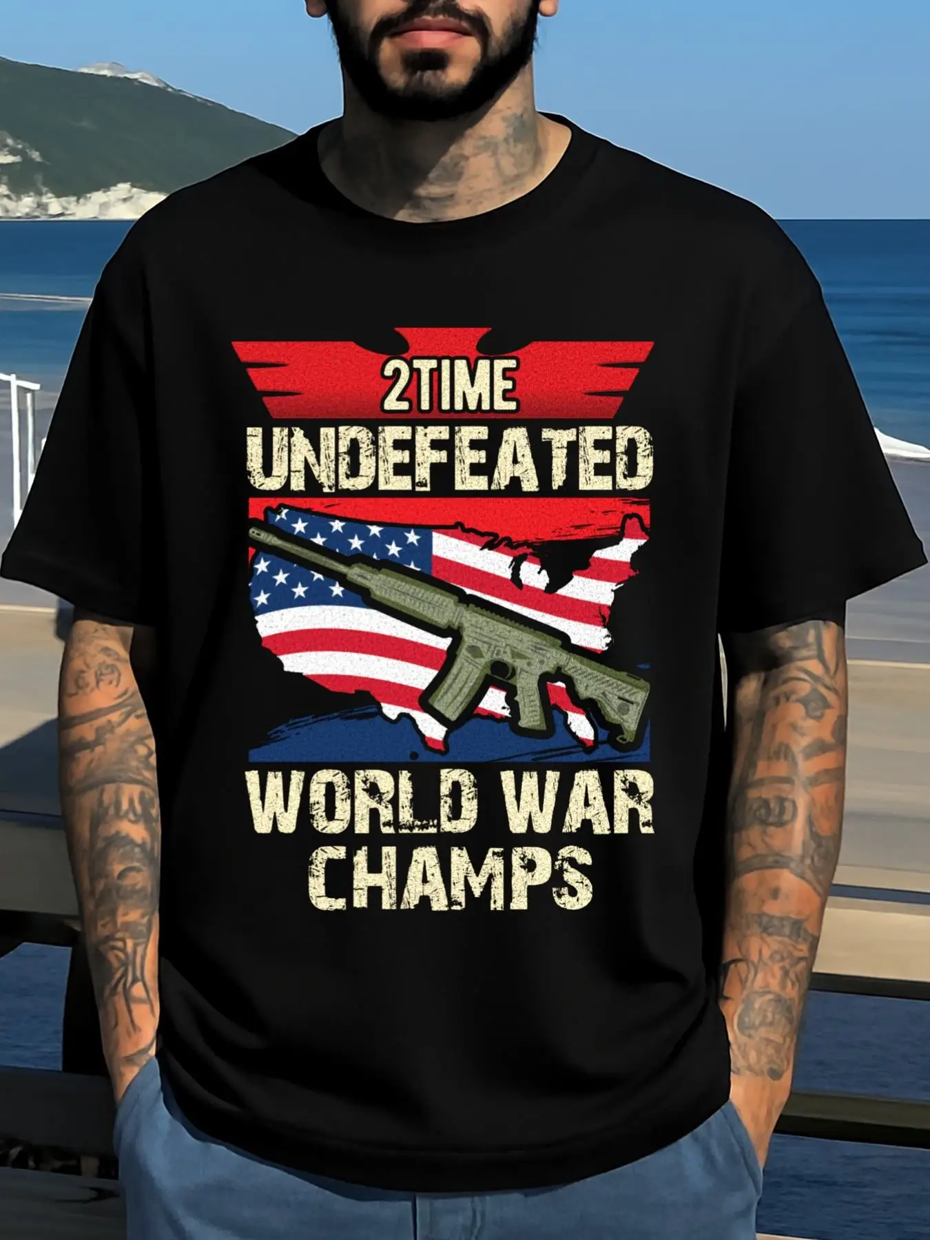 Camiseta con Rifle de Garand M1 del ejército de EE. UU. veterano, 100% de algodón, cuello redondo, manga corta, camiseta informal de verano para hombre, ropa de calle