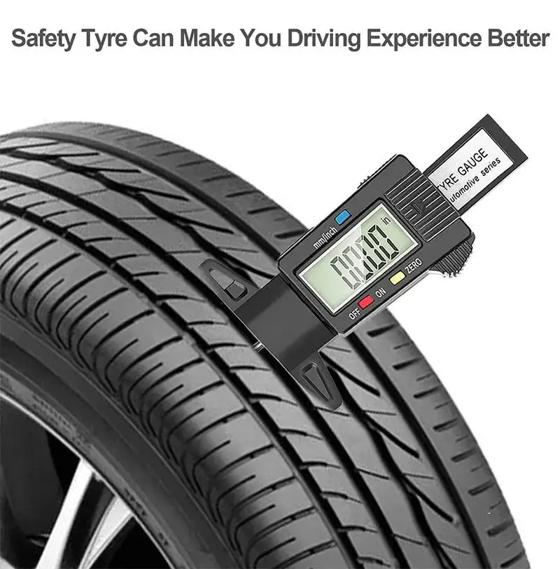 Digital Car Tyre Tire Tread Depth Gauge Thickness Gauges Automobile Wear Detection Measuring Tools Depth Caliper Repair Tools