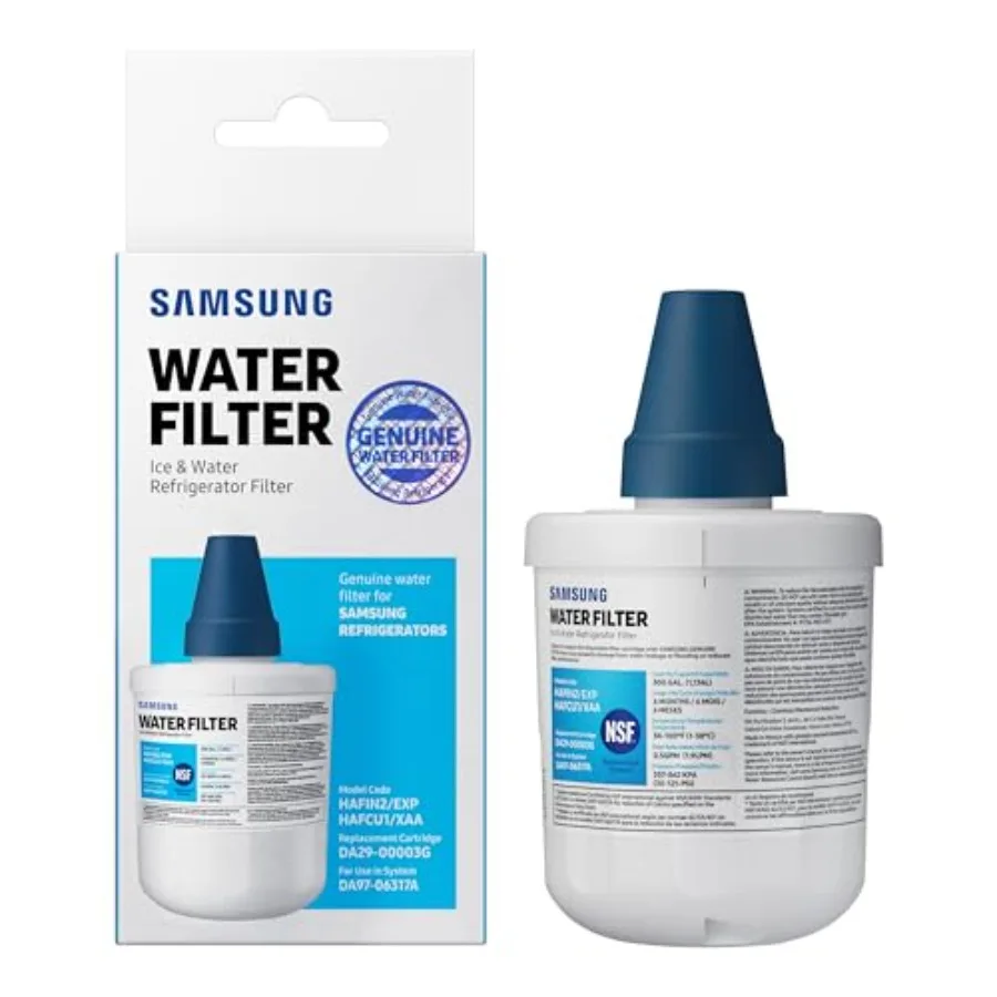 

HAFCU1/XAA Genuine Refrigerator Water Filter Reduces 99% of Harmful Contaminants for Clean Clear Drinking Water 6-Month Life Ea