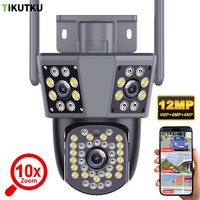 10X Zoom Security Camera 6K 12MP Three Lens Outdoor WIFI Wireless IP Camera PTZ AutoTracking CCTV Video Surveillance IPC360Home