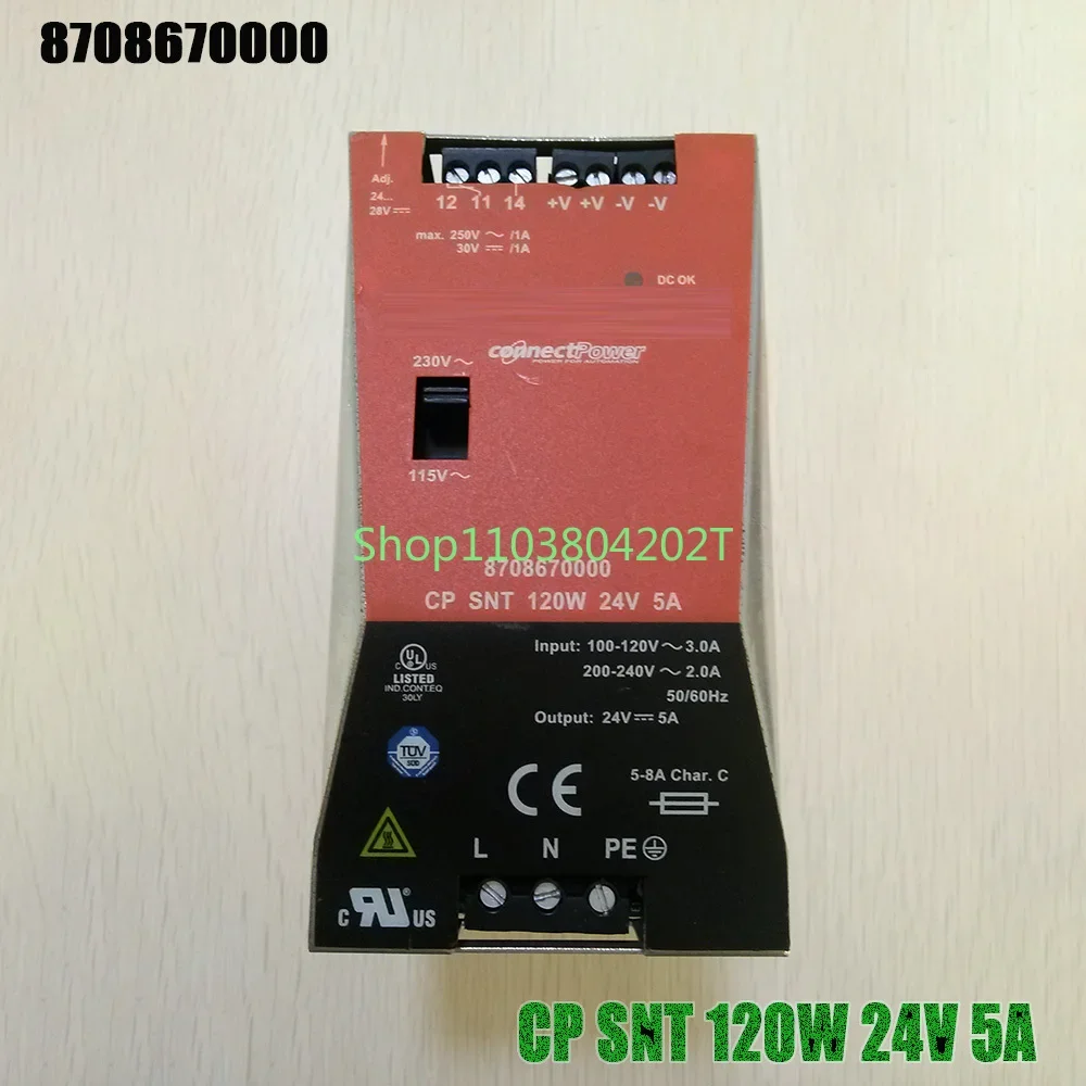 Original For Weidmüller Rail Switching Power Supply Single Phase 8708670000 CP SNT 120W 24V 5A