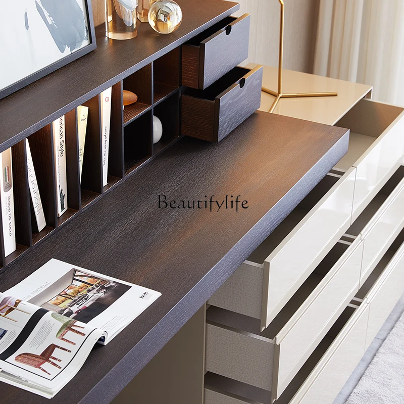 

10*Italian minimalist desk writing desk modern minimalist desk home dresser combination