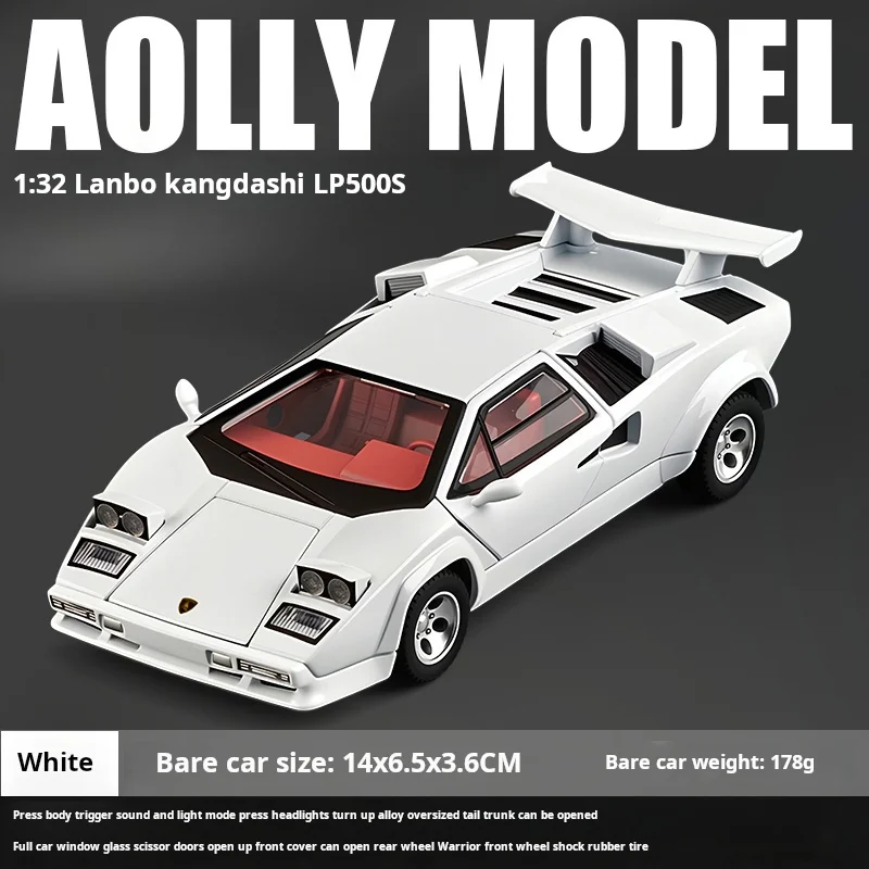 Maßstab 1:32 Lamborghini Kanta LP500S Legierung Premium Modell Spielzeugauto Sound&Light Zurückziehen Spielzeugauto Jungen Geschenk Sammlerstücke