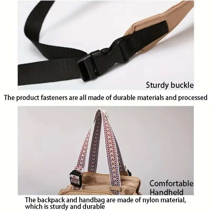 Fitness-Sporttasche mit Griffen, großer Reise-Rucksack mit viel Stauraum und vielseitig einsetzbarer, umwandelbarer Wickelkomfort-Design aus Stoff – Detail 4