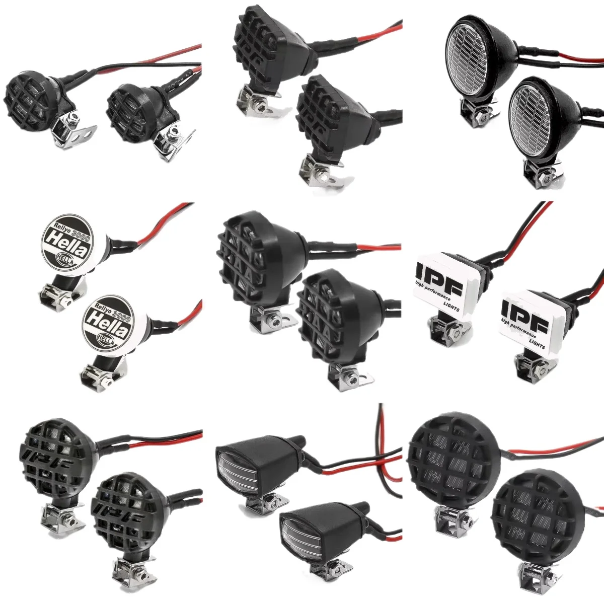 RC Car Round Roof LED Headlights Spotlight with Bracket for 1/10 Crawler Traxxas TRX4 TRX6 Axial SCX10 III YK4082 Tamiya CC01