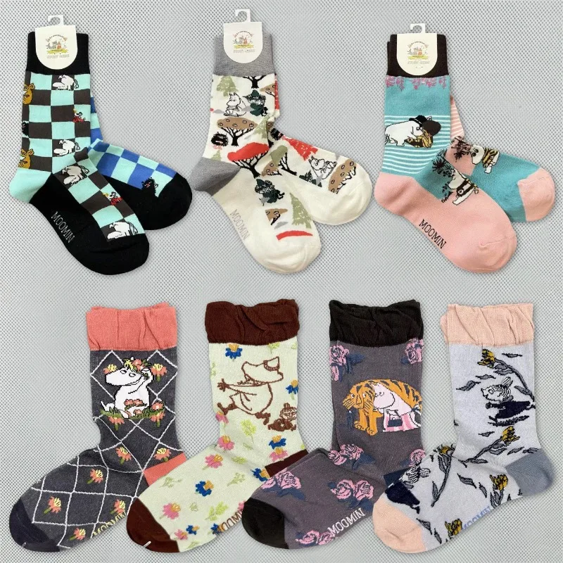 

Hot Kawaii Anime Moomins Series Cute Casual Socks Cartoon Creativity Printing Pattern Fashion Trend Sweat-absorbing Socks