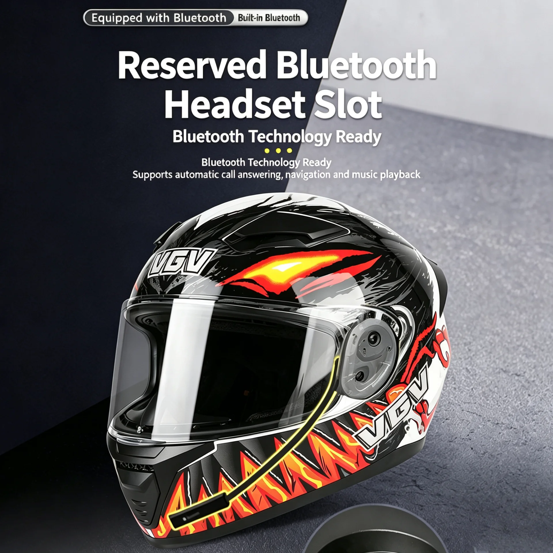 Kask motocyklowy VGV, zakrywaj – Full Face Motorcycle Helmet With Bluetooth recenzja i cena