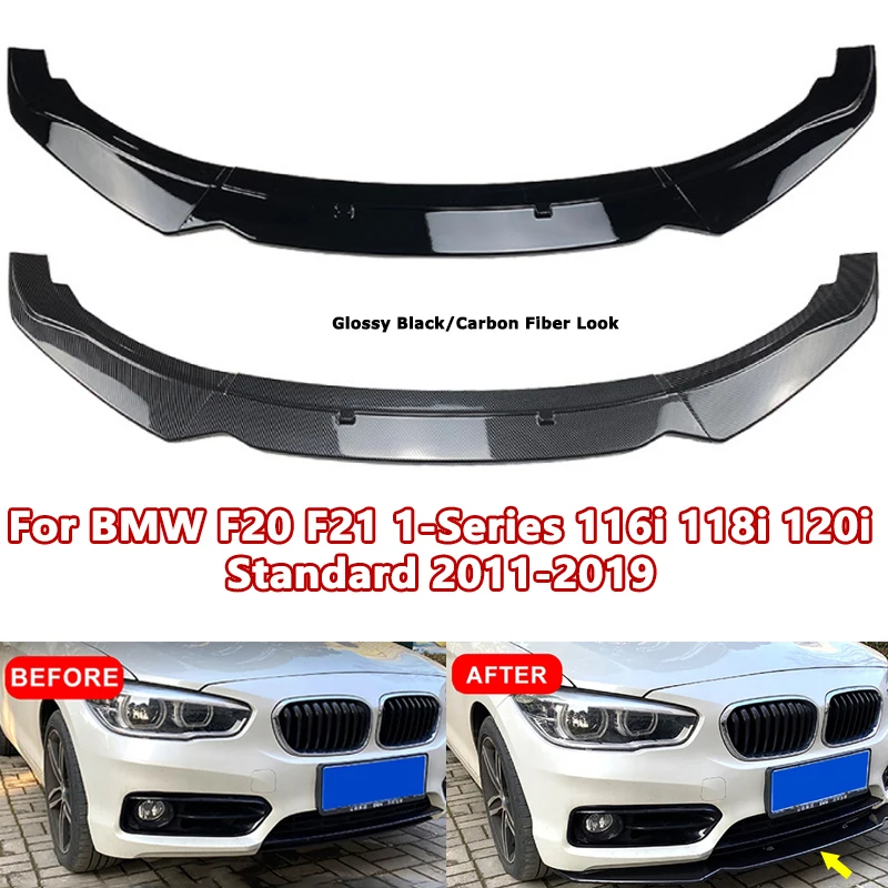 

Car Front Bumper Spoiler Lip Splitter For BMW F20 F21 1-Series 116i 118i 120i Standard 2011-2019 Bumper Lip Chin Auto Body Kit