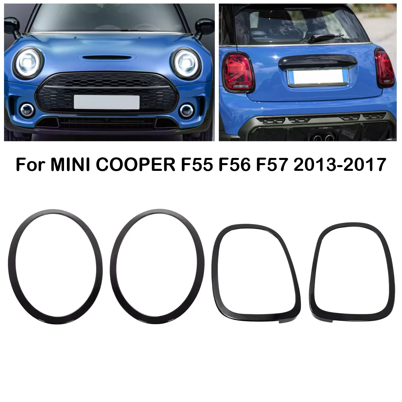

2Pcs Font/Rear Lamp Frame Headlight Trim Ring For Mini Cooper F55 F56 F57 13-17 51137300631 51137300632 51712355791 51712355798