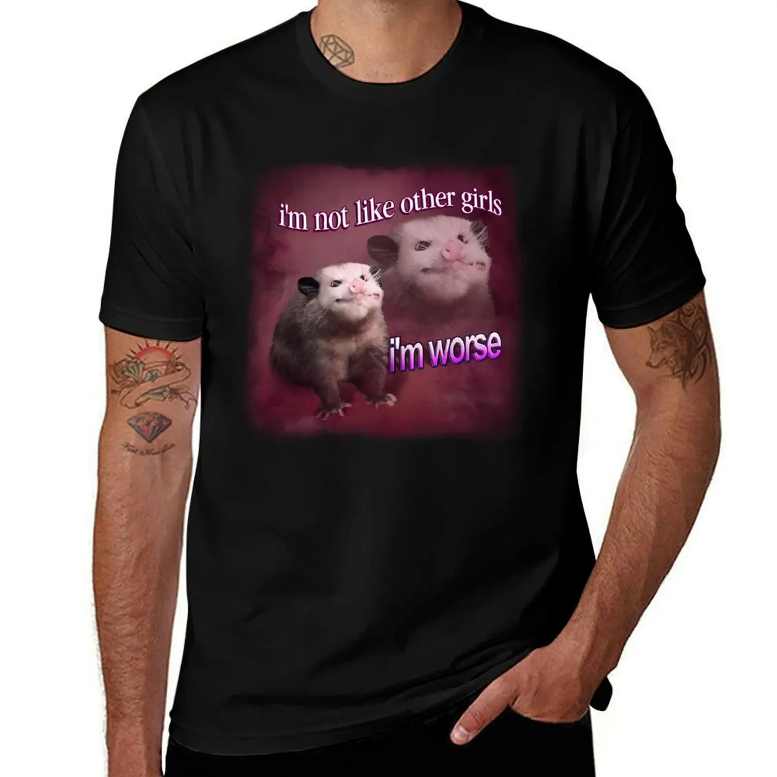 I'M Not Like Other Girls I'M Worse Possum T-Shirt Novelty Graphic Tee Shirt T-Shirt