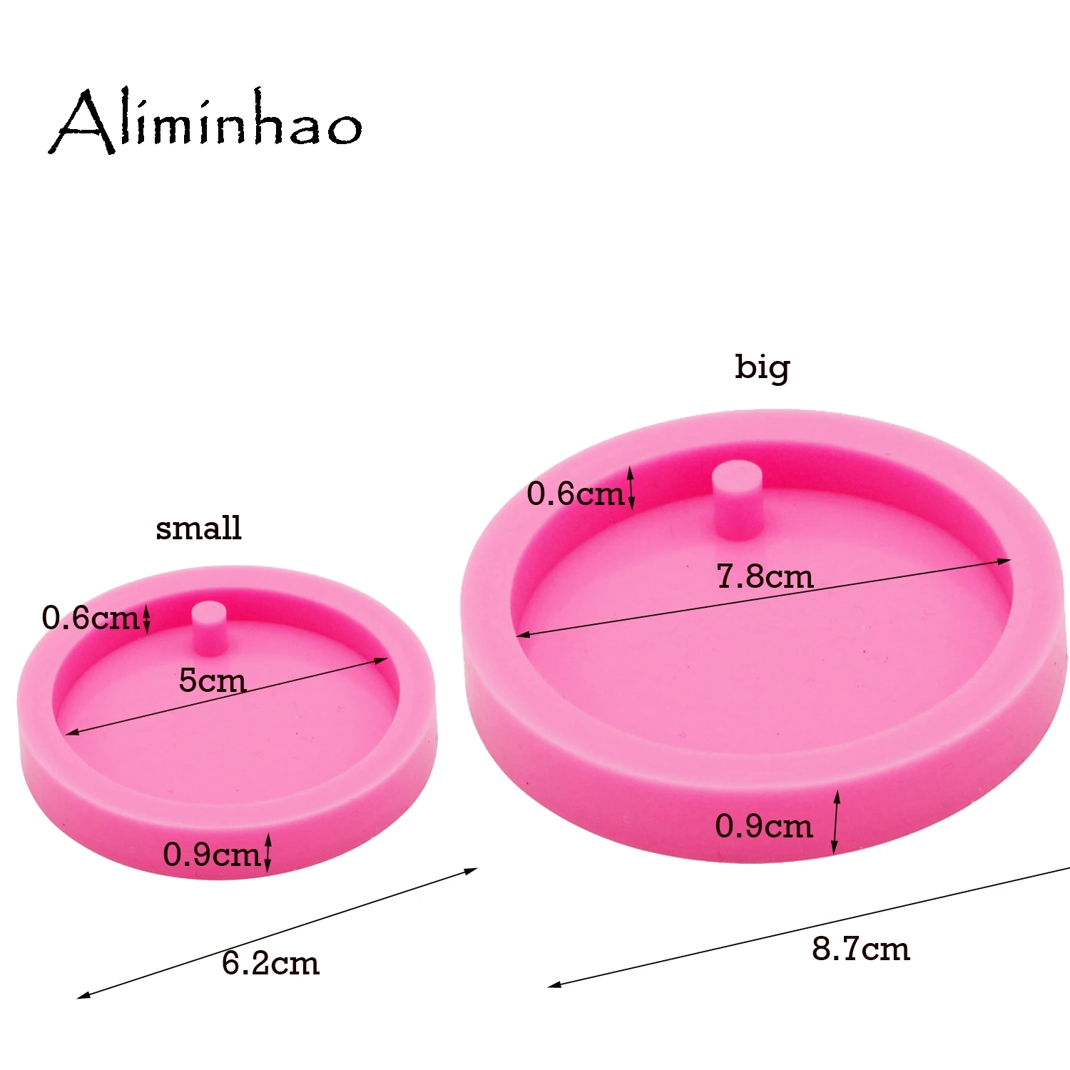 DY0079 50mm/75mm shiny Round Circle With Hole Disk Keychains silicone mold for Key chain Pendant clay DIY Resin mold 4