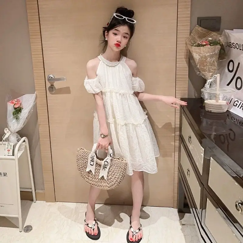 

Off-the-shoulder Princess Dress Girls Clothes Children Girl's Child Sundress Fashion Flower Dresses 2025 Children's Elegant Kids