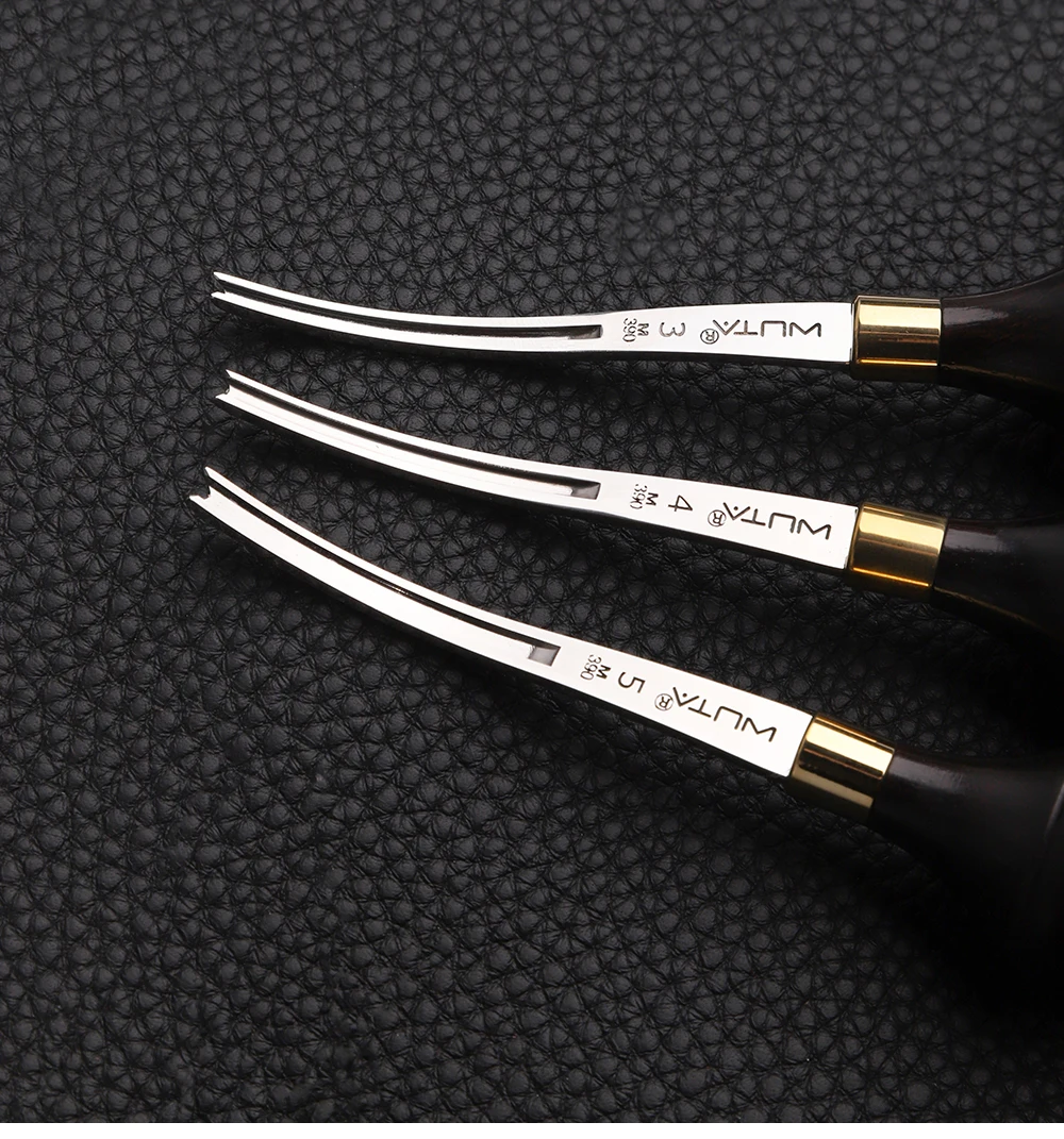 WUTA 1PC Leather Edge Beveler PRO Skiving Craft Work M390 / DC53 Steel Ebony Handle Cutter Edger Creaser Skiver Leather Tools