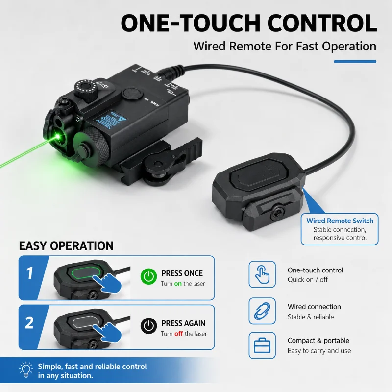 Hobby Building Mod Parts Adjustable Red Green Laser Module Type-C Rechargeable External Remote on/Off Control Switch