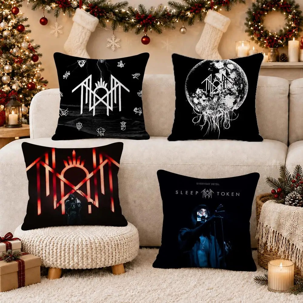 Rock Band S-Sleep Token Cushion Cover Soft Short Plush Pillow Case Cushion Cover for Living Room Sofa Decor
