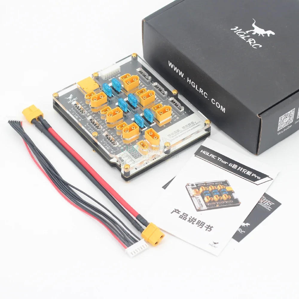 

HGLRC Thor Pro 6 Port LIPO Balance Charger Board 40A XT60 XT30 Plug 2-6S Discharger for IMAX B6 ISDT Q6 Nano HOTA D6 P6