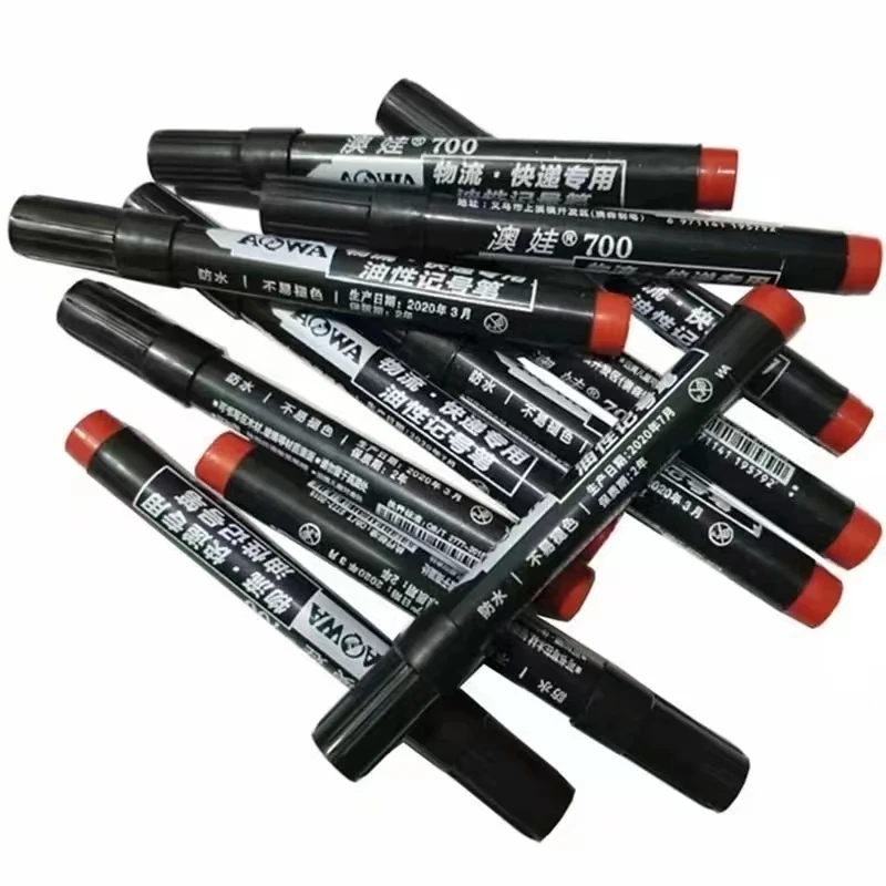 100pcs Permanent Marker Pen Waterproof Ink Fine Point Black Blue Red Oil Ink 1.5mm Round Toe Fine Color Marker Pens