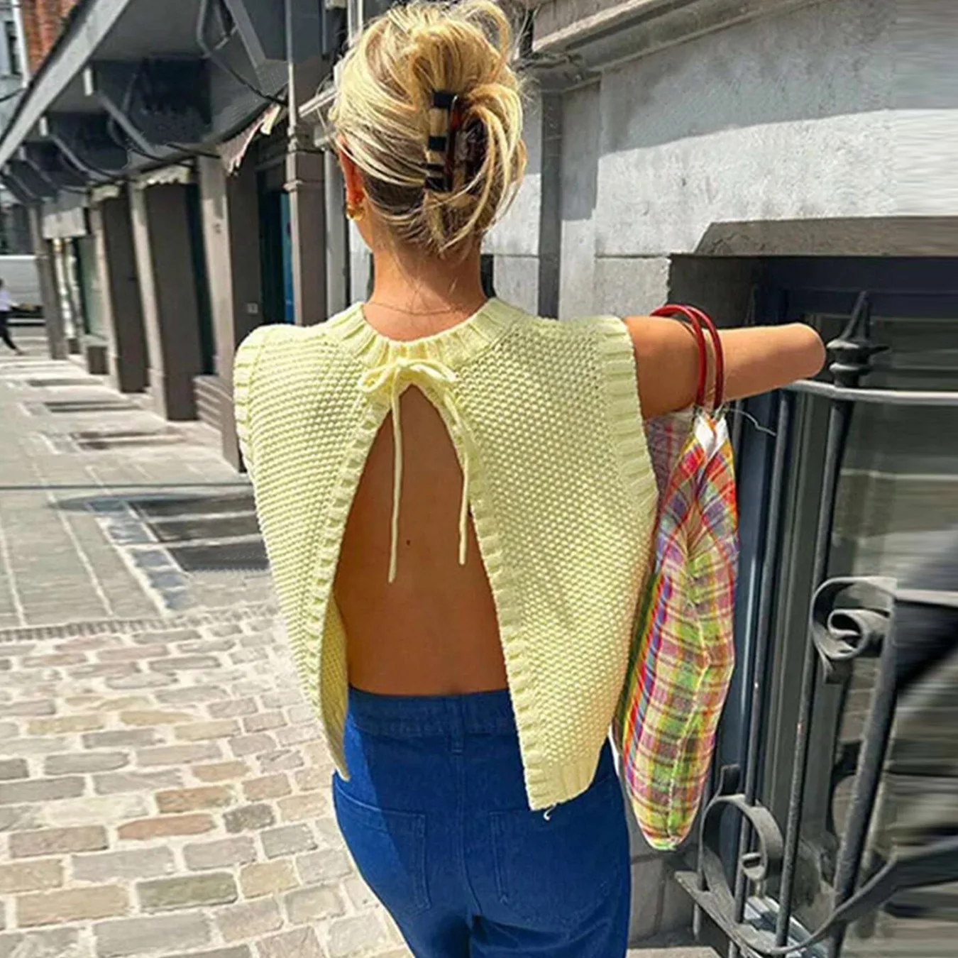 2025 cross-border foreign trade spring and summer new ins women's  halter tether European and American tops, vests and vests