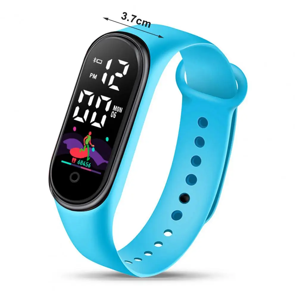 Reloj electrónico de moda para niños, pulsera deportiva con pantalla LED, esfera redondeada, correa de silicona ajustable, reloj Digital para estudiantes