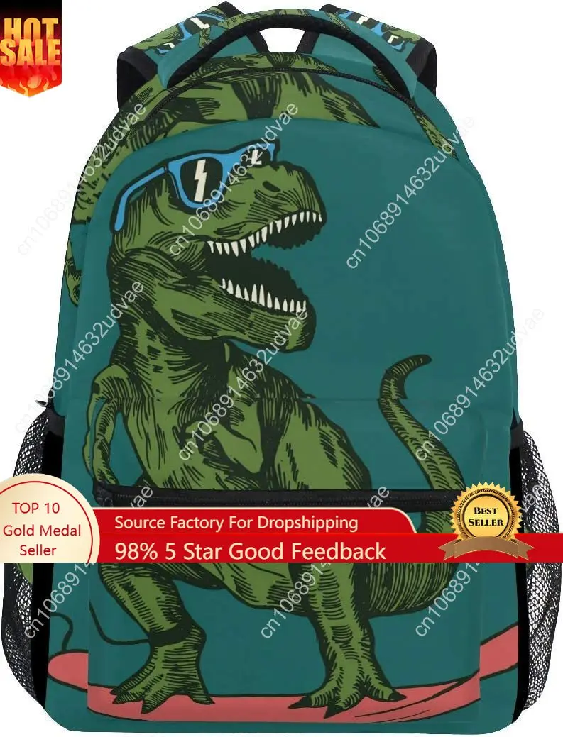 

School Backpack Skateboard Dinosaur Teens Girls Boys Schoolbag Travel Bag