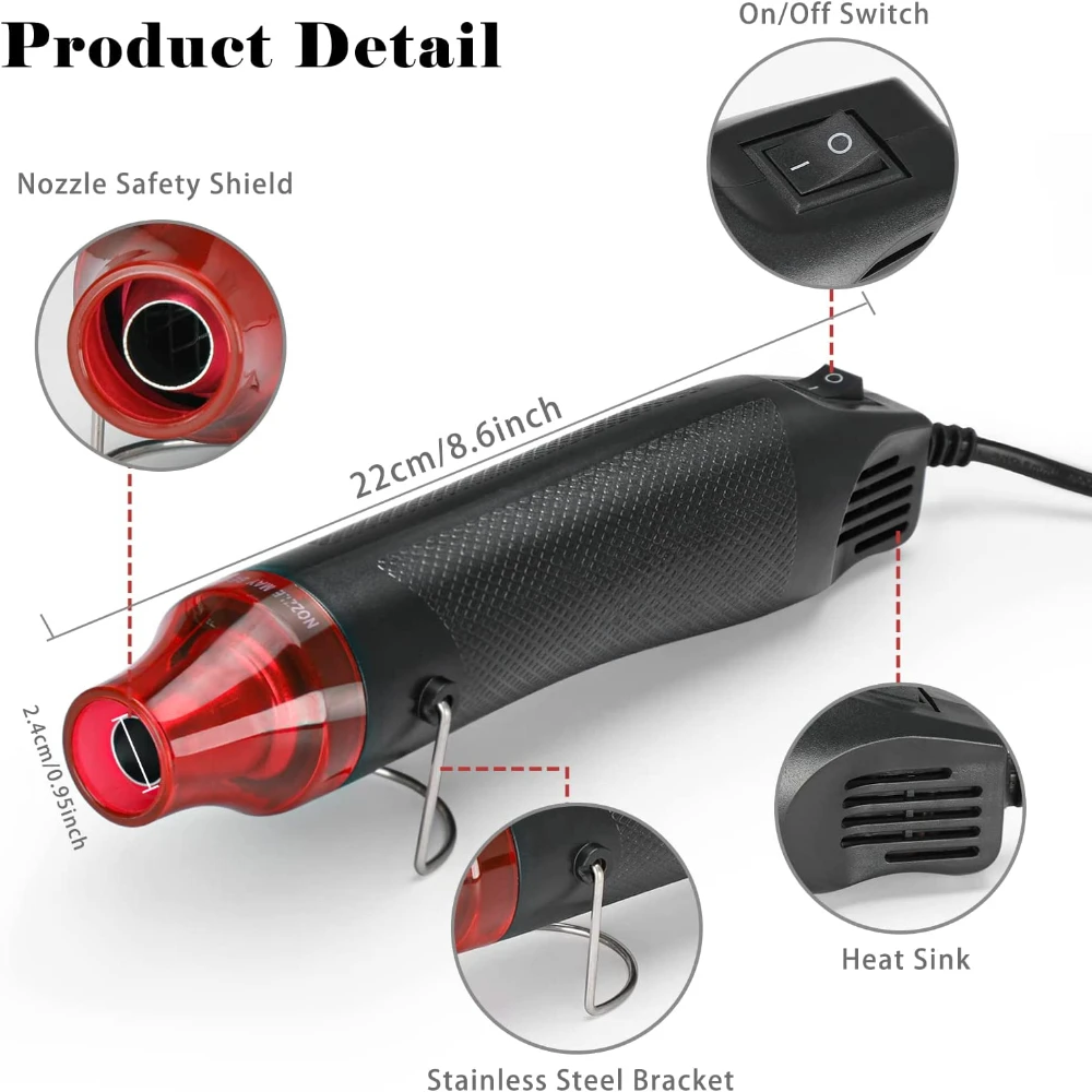 EU US 110V 220V Hot Air Gun Electric Mini Hot Air Blower Heat Gun DIY Using Power Tool Hot Dryer with 328pc Heat Shrink Tube Set