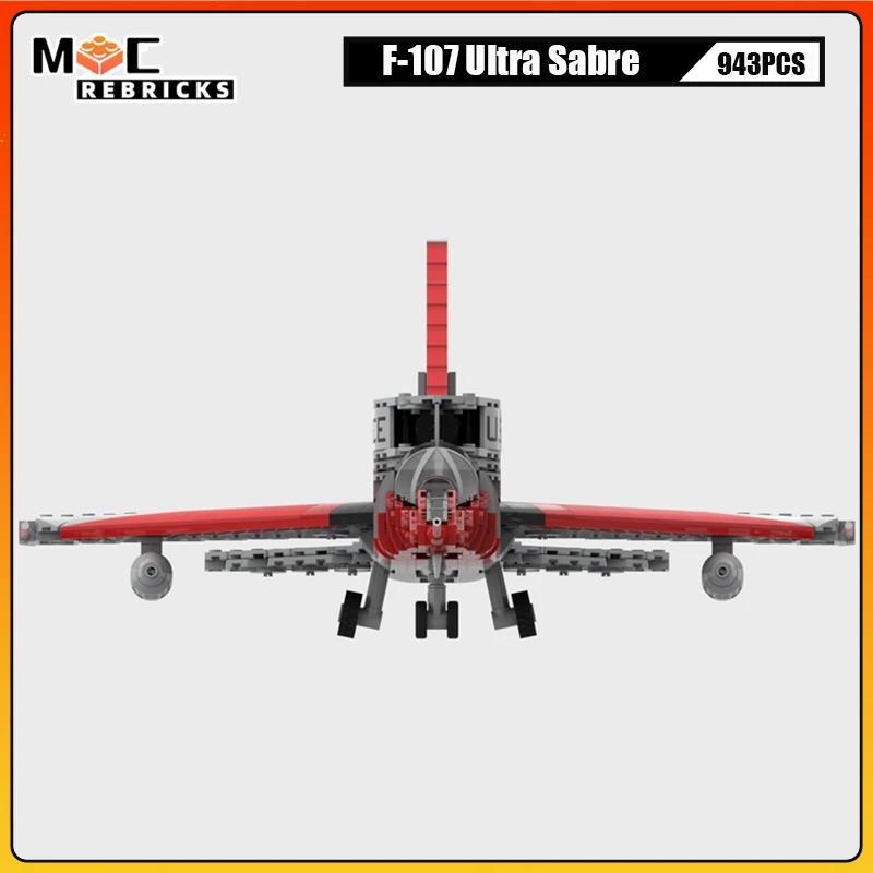 WW2 Aereo Militare MOC Building Block Aereo F-107 Ultra Sabre Fighter Kit di Montaggio FAI DA TE Tecnologia Mattoni Bomber Modello Giocattolo Del Capretto