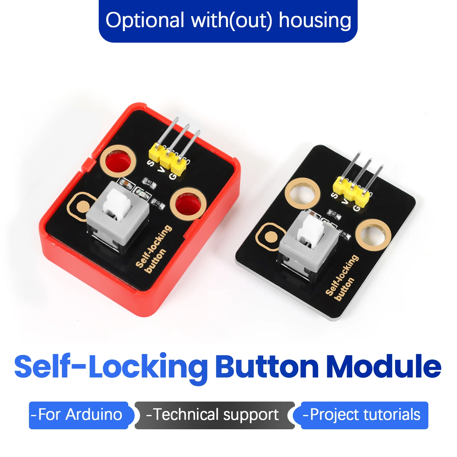 Self-Locking Button Module DIY Electronic Building Blocks For Arduino/Microbit Compatible With Lego Building Blocks