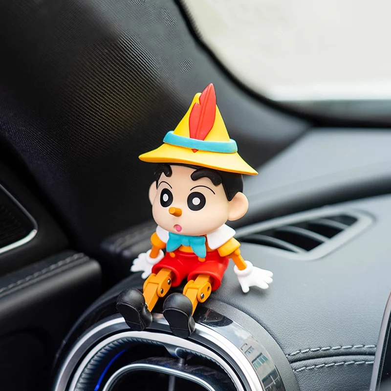 1pcs Car Interior Decoration Cartoon Character Anime Pinocchio Building Block Marionette Doll little devil Car Decoration