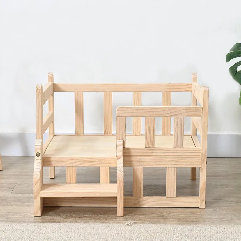 

Деревянная кровать для собак, диван, роскошная подушка для сна для домашних животных, съемная нескользящая кровать для собак и кошек, принадлежности для сна для щенков и котят Para Gatos