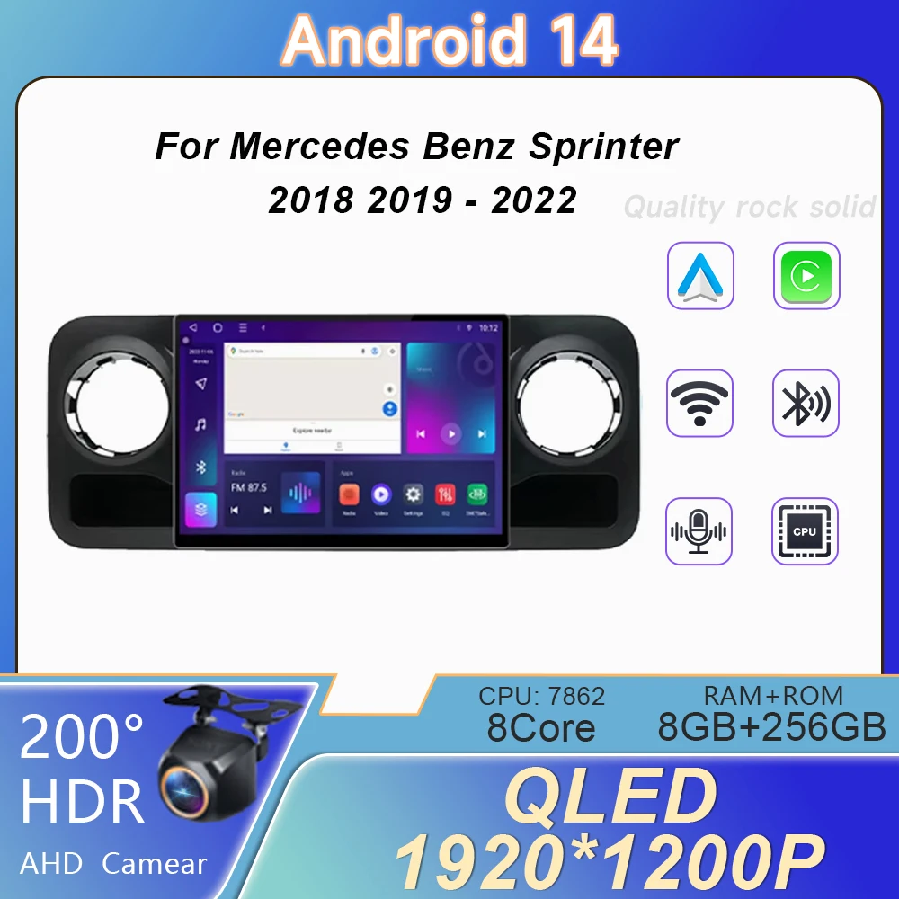 13.3 Inch For Mercedes Benz Sprinter 2018 2019 - 2022 Car Radio Multimedia Player GPS Navigation Android Auto Carplay 5G WIFI No