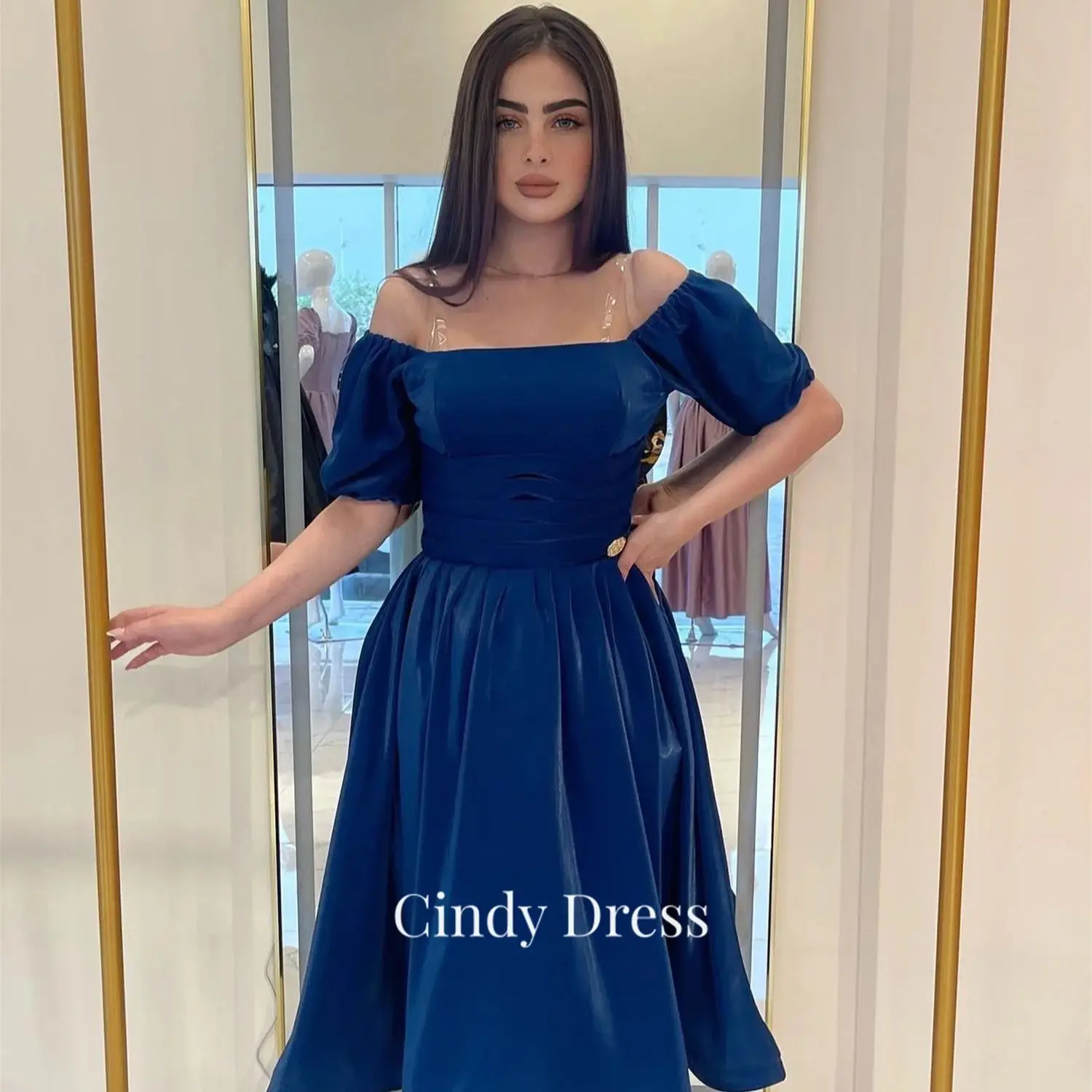 

Cindy Evening Dresses Ladies Blue Long Off the Shoulders Guest Wedding Party Dress Elegant Women Luxury Woman Gown Womens Dubai