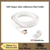 FROGBRO 23 conector de cable eléctrico AWG ultra plano oculto 10M cable de cobre de 2 núcleos cable de extensión de alimentación adhesivo LED de audio