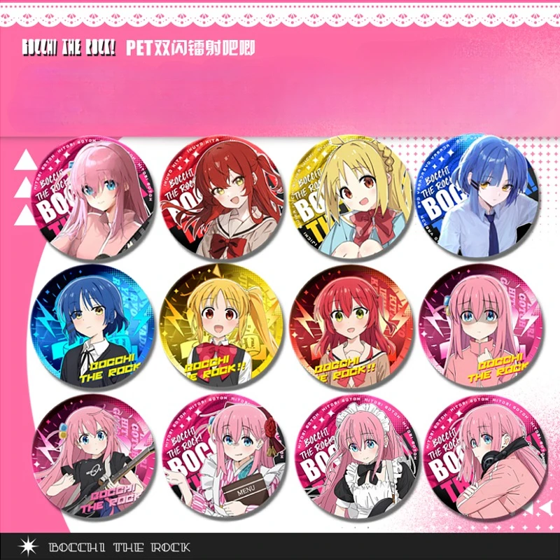 Bocchi The Rock GotohHitori Yamada Ryo Ijichi Nijika Kita Ikuyo Badge Anime Peripheral Cute Cartoon Brooch 75mm Kawai Goods Gift