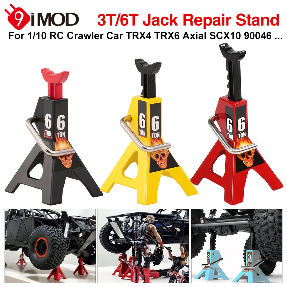 

9IMOD RC Car Jack Stands 3T 6T Metal Height Adjustable 1/2PCS for 1/10 RC Crawler Car TRX4