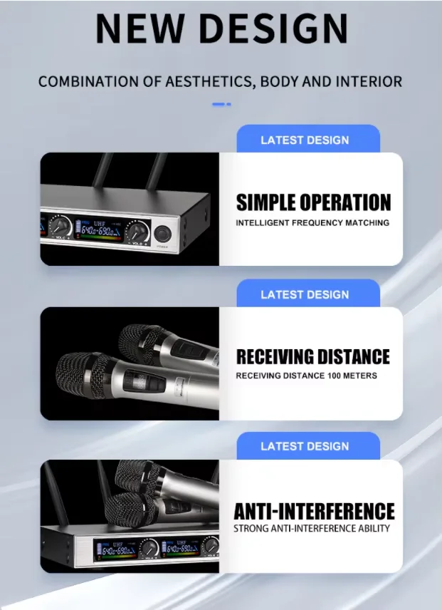 TLF Xtuga TY01 Sistema microfonico wireless professionale a 4 canali Modello polare cardioide per registrazione in studio e conferenze
