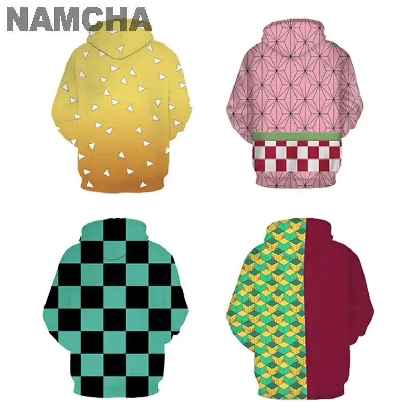 

qq023New Kamado Tanjirou Hooded Sweatshirt Hip Hop Casual Fashion 3D Printed Pullover Jacket Boy Anime Cosplay Costume Christmas
