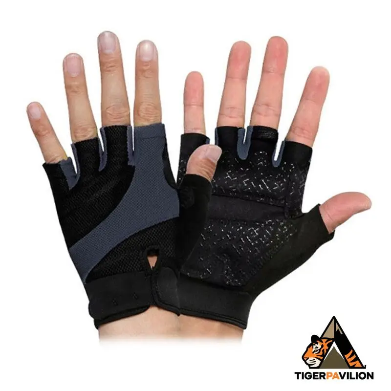 Luvas de fitness, meio dedo, luvas esportivas antiderrapantes e resistentes ao desgaste masculinas e femininas